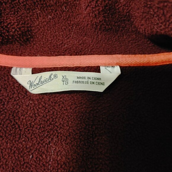 Woolrich XL Coat Women's Lochlyn Fleece Fitted Long Full Zip Jacket Wine - Picture 10 of 11